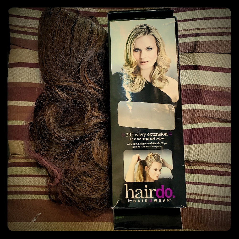 SOLD Hair U Wear 20" wavy extension-Chestnut brown